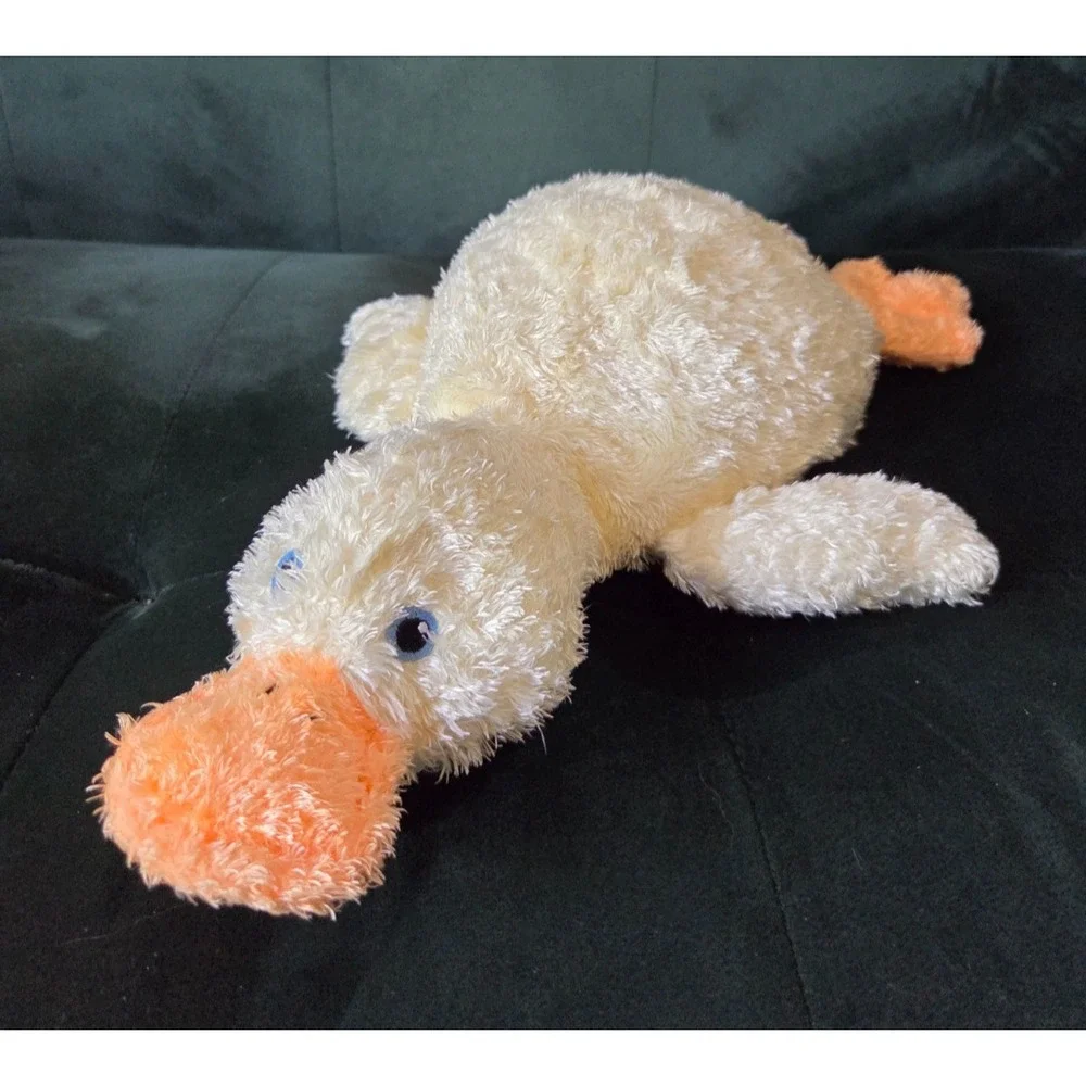 Ty Baby 2001 Huggyducky Plush Stuffed Toy Rattle Embroidered Eyes 12''